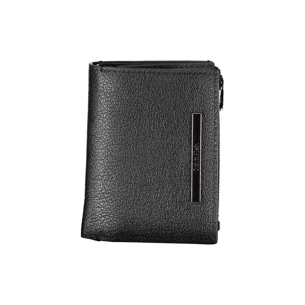 Calvin Klein Sleek Black Leather Wallet with Coin Purse - Zeiniez