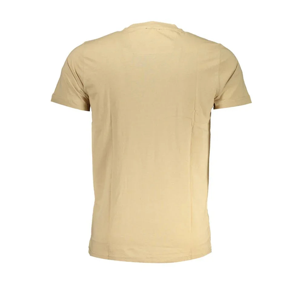Cavalli Class Beige Cotton Mens T-Shirt - Zeiniez