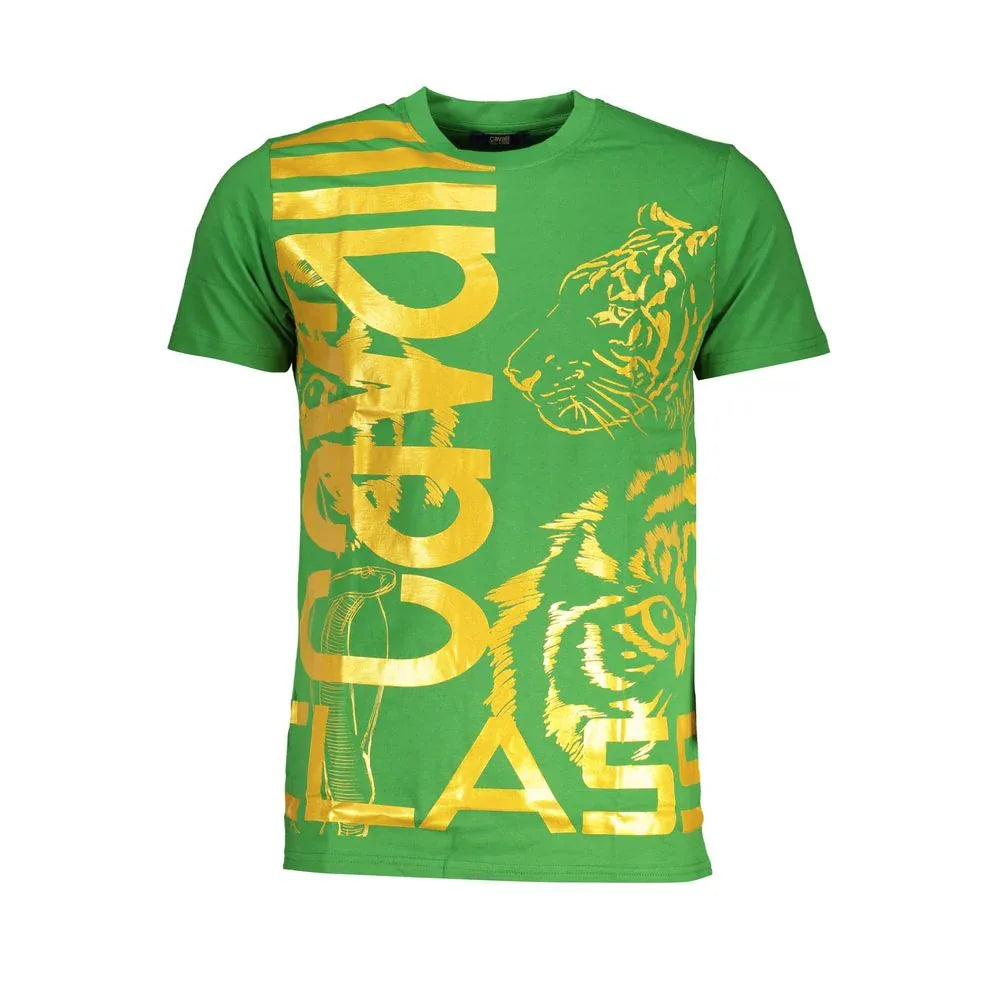 Cavalli Class Verde Cotton Men T-Shirt - Zeiniez