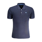 La Martina Blue Cotton Men Polo Shirt - Zeiniez