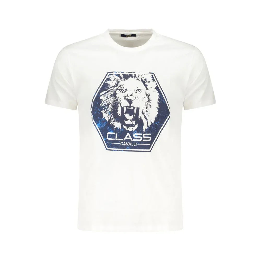 Cavalli Class Bianco Cotton Men T-Shirt - Zeiniez