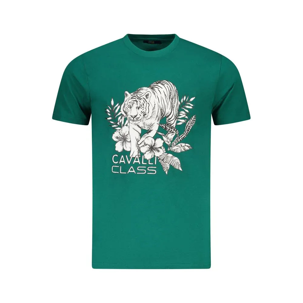 Cavalli Class Verde Cotton Men T-Shirt - Zeiniez