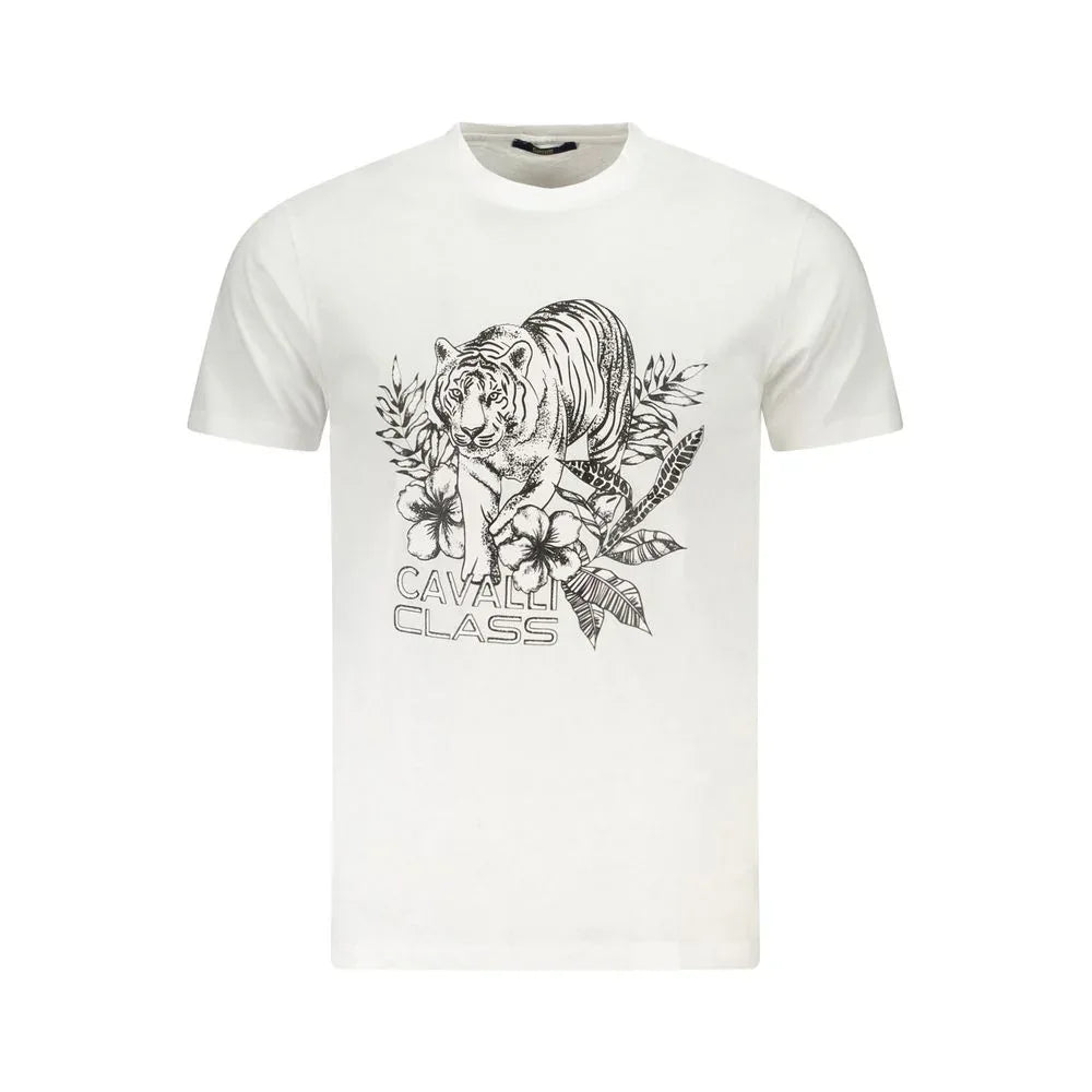 Cavalli Class Bianco Cotton Men T-Shirt - Zeiniez