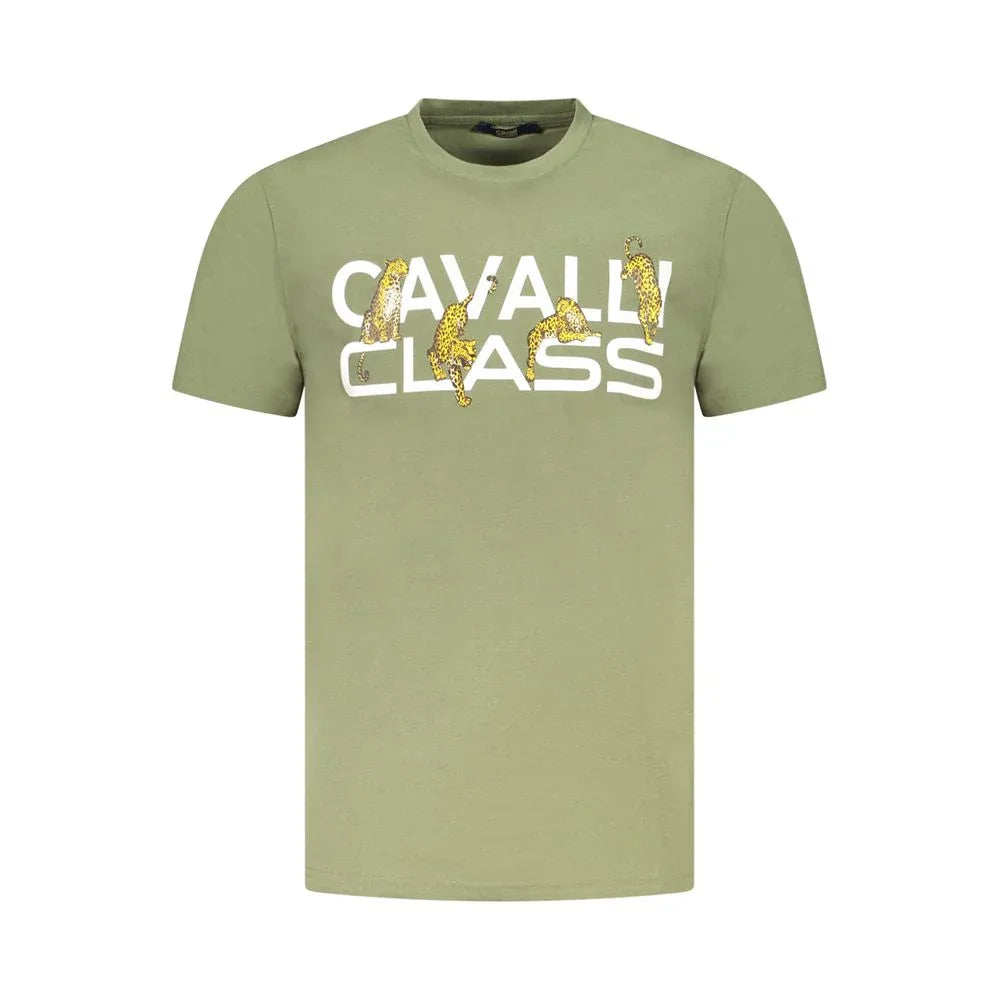 Cavalli Class Verde Cotton Men T-Shirt - Zeiniez