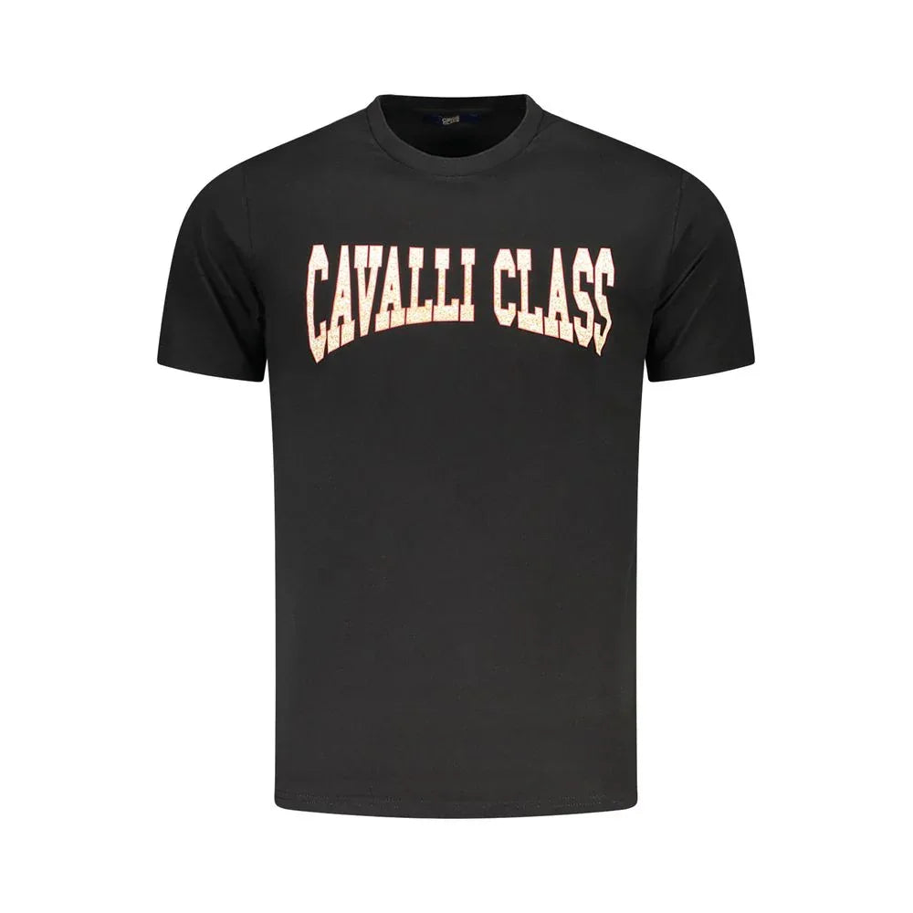 Cavalli Class Black Cotton Men T-Shirt - Zeiniez