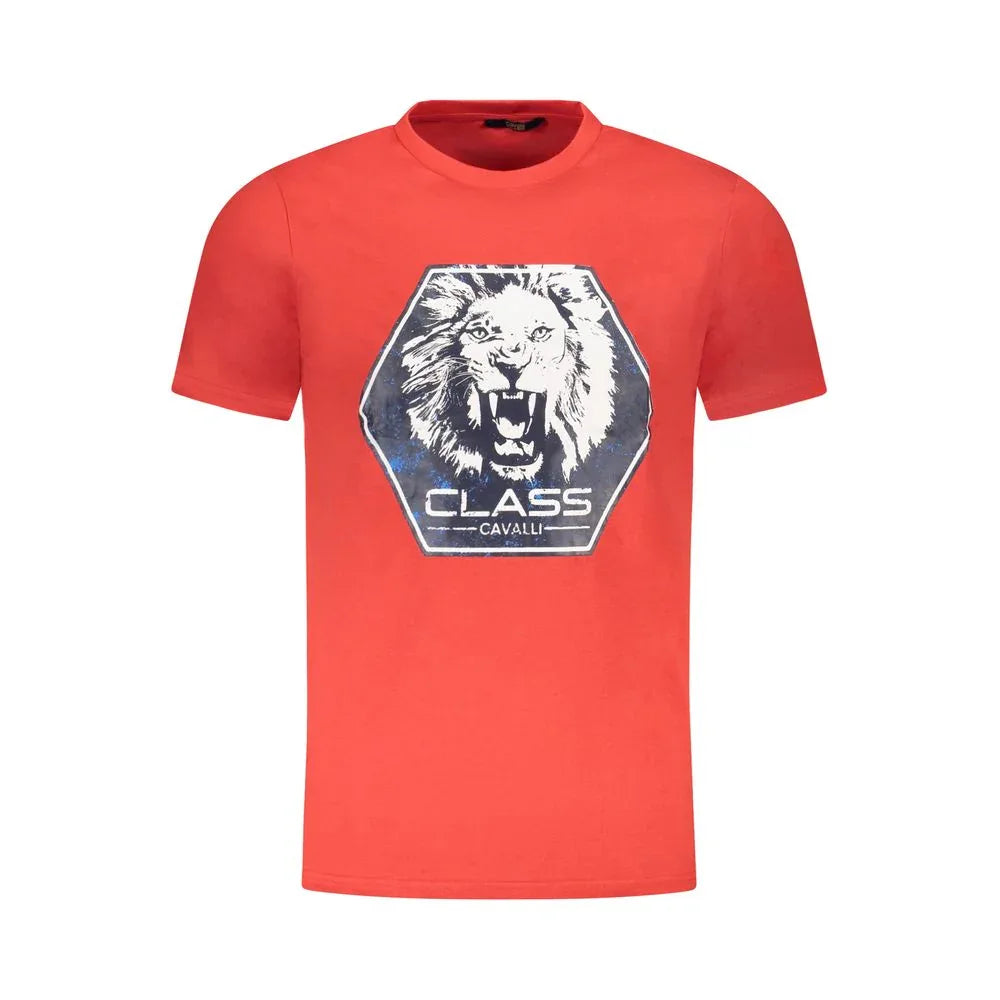 Cavalli Class Red Cotton Men's T-Shirt - Zeiniez