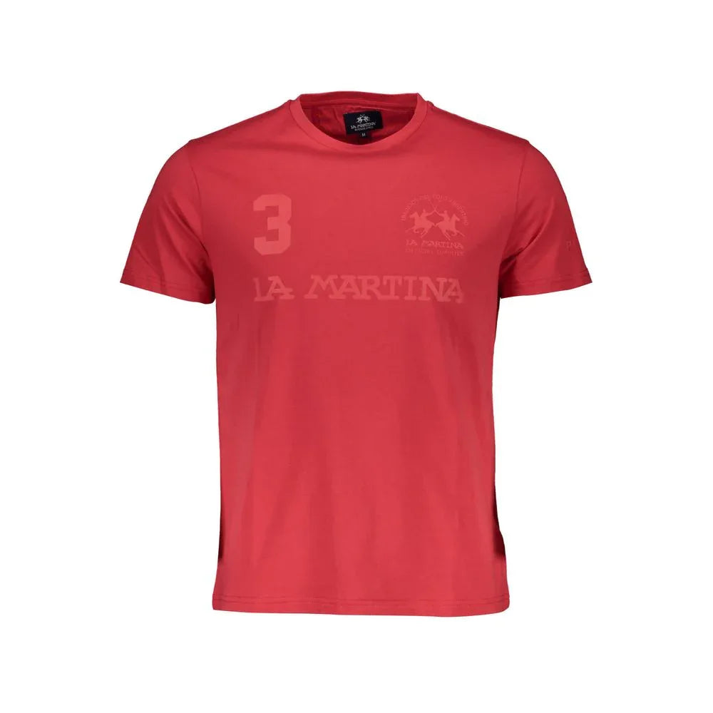 La Martina Rosso Cotton Men T-Shirt - Zeiniez