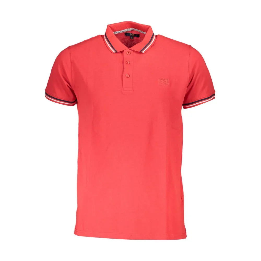 Cavalli Class Red Cotton Men Polo Shirt - Zeiniez