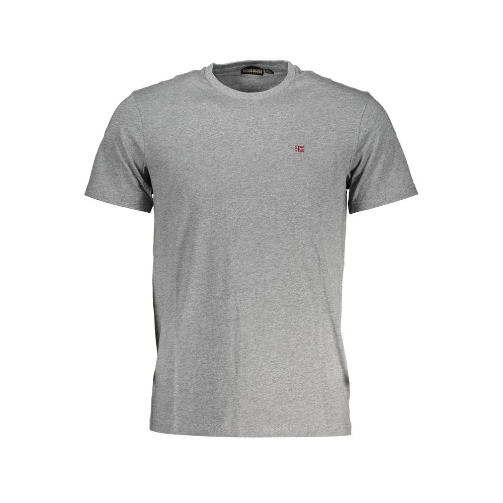 Napapijri Grigio Cotton Men T-Shirt - Zeiniez