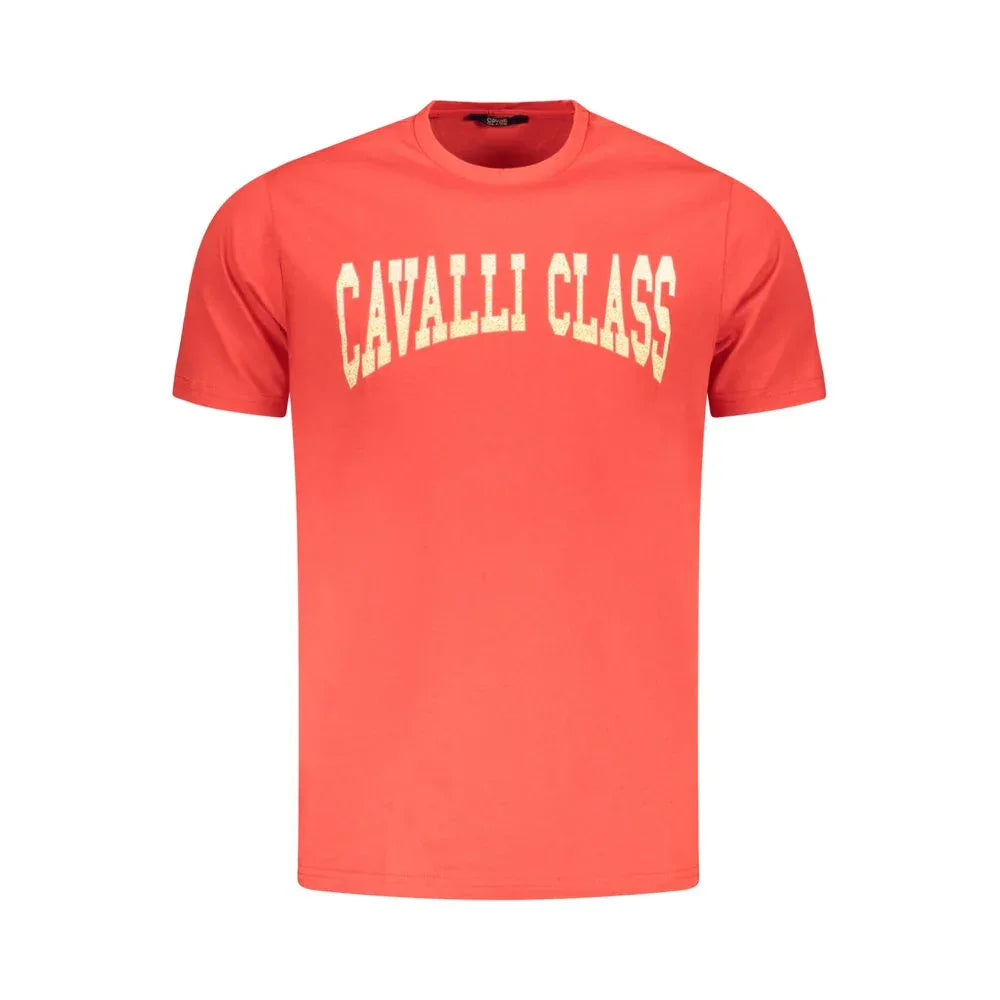 Cavalli Class Rosso Cotton Men T-Shirt - Zeiniez