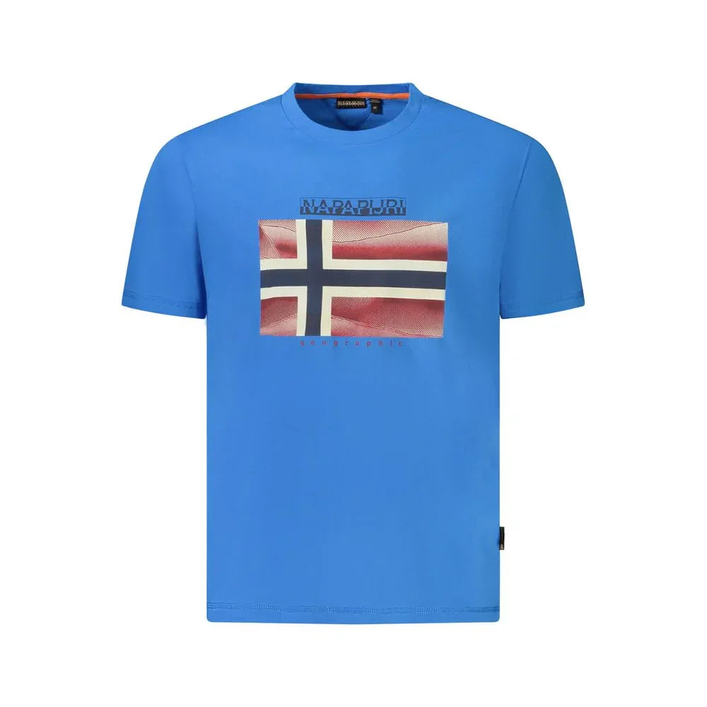 Napapijri Blue Cotton Men T-Shirt - Zeiniez