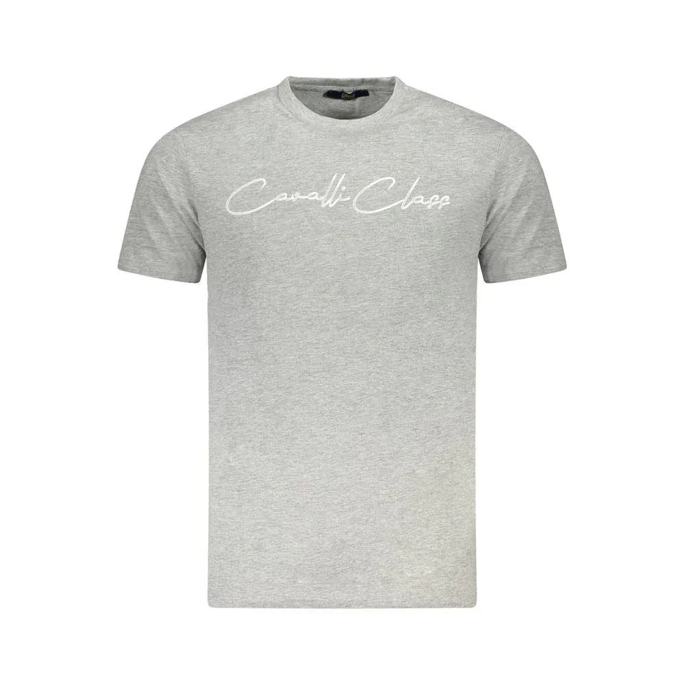 Cavalli Class Grigio Cotton Men T-Shirt - Zeiniez