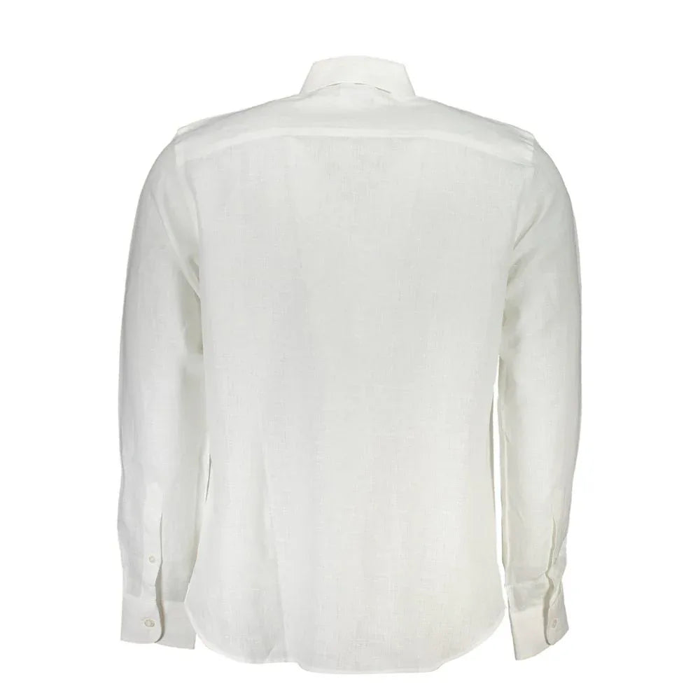 North Sails White Linen Men's Shirt - Zeiniez