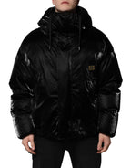 Dolce & Gabbana Black Logo Full Zip Hooded Quilted Jacket - Zeiniez
