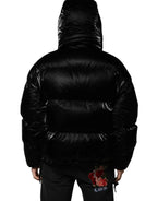 Dolce & Gabbana Black Logo Full Zip Hooded Quilted Jacket - Zeiniez