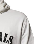 Dolce & Gabbana White Cotton DG ROYAL Print Hooded Sweater - Zeiniez