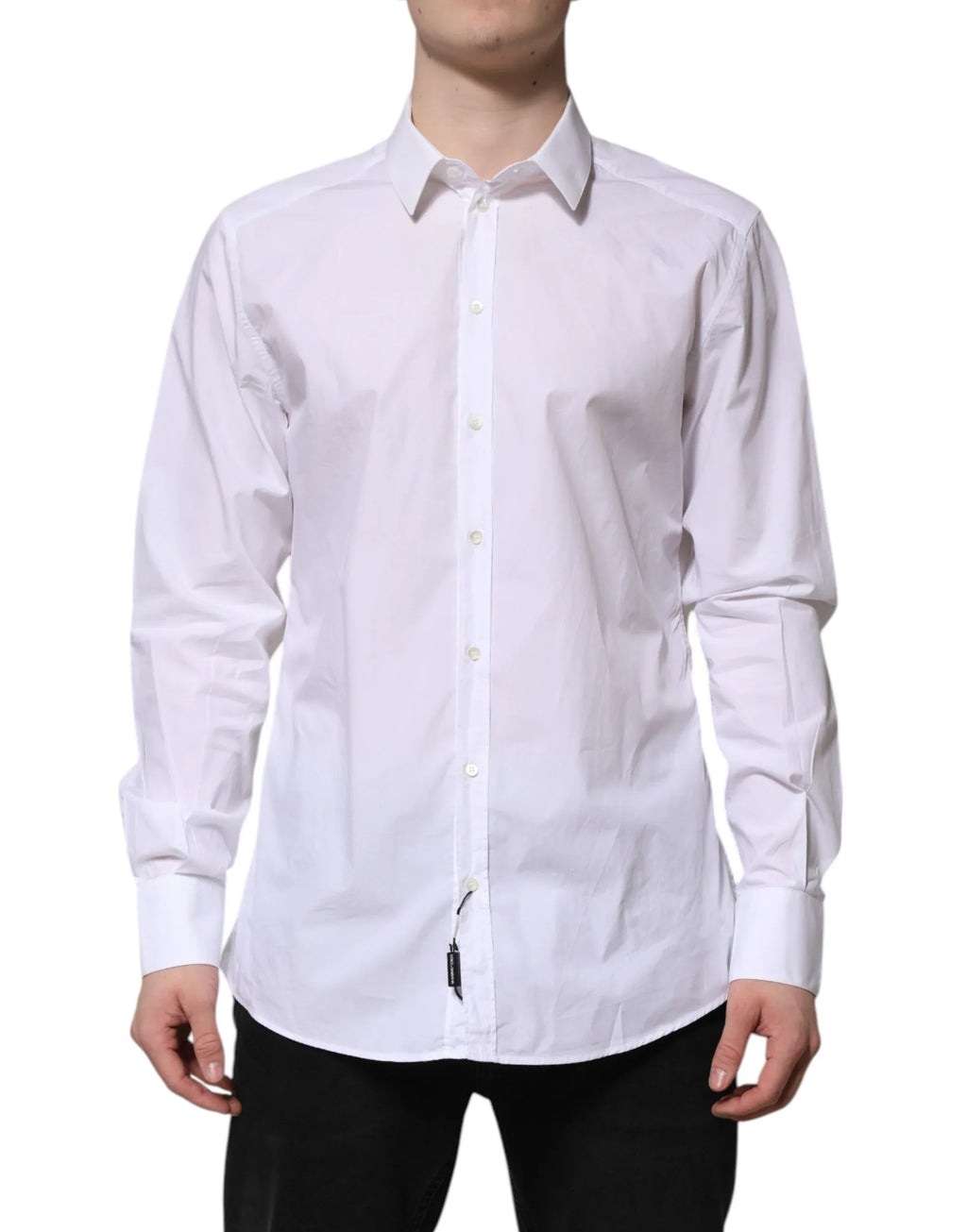 Dolce & Gabbana White Cotton GOLD Long Sleeves Dress Shirt - Zeiniez