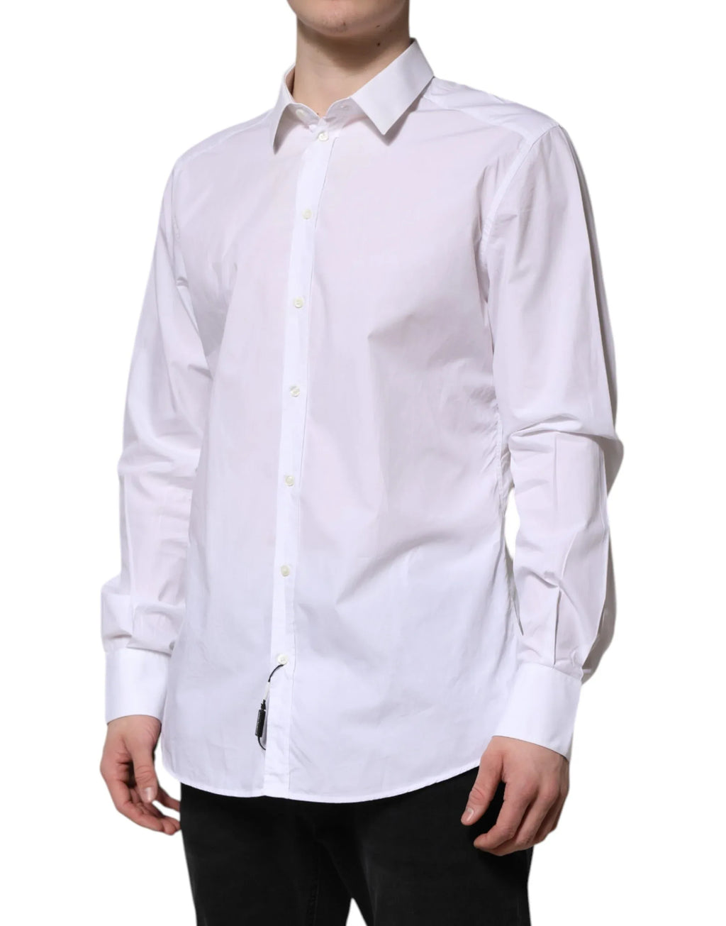 Dolce & Gabbana White Cotton GOLD Long Sleeves Dress Shirt - Zeiniez