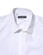 Dolce & Gabbana White Cotton GOLD Long Sleeves Dress Shirt - Zeiniez
