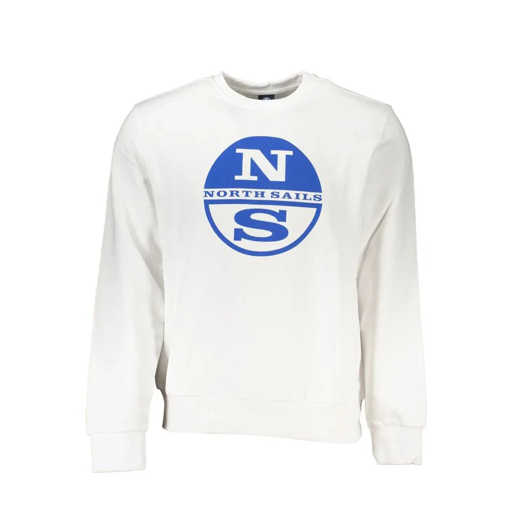 North Sails White Cotton Men's Sweatshirt - Zeiniez