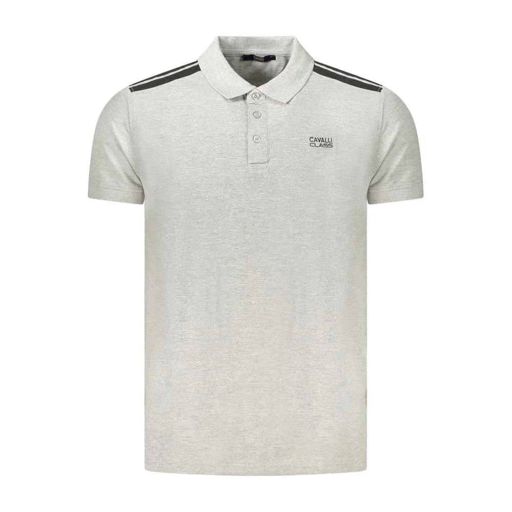 Cavalli Class Grigio Cotton Men's Polo Shirt - Zeiniez