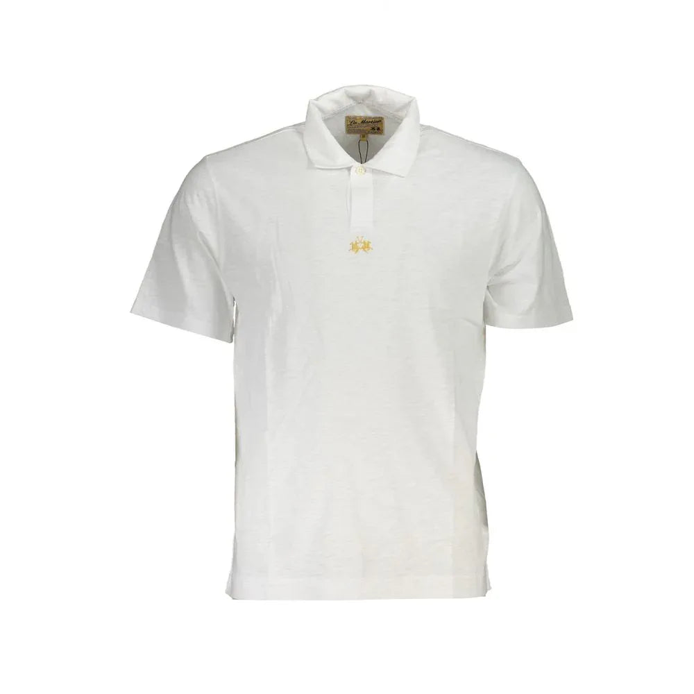 La Martina White Cotton Men's Polo Shirt - Zeiniez
