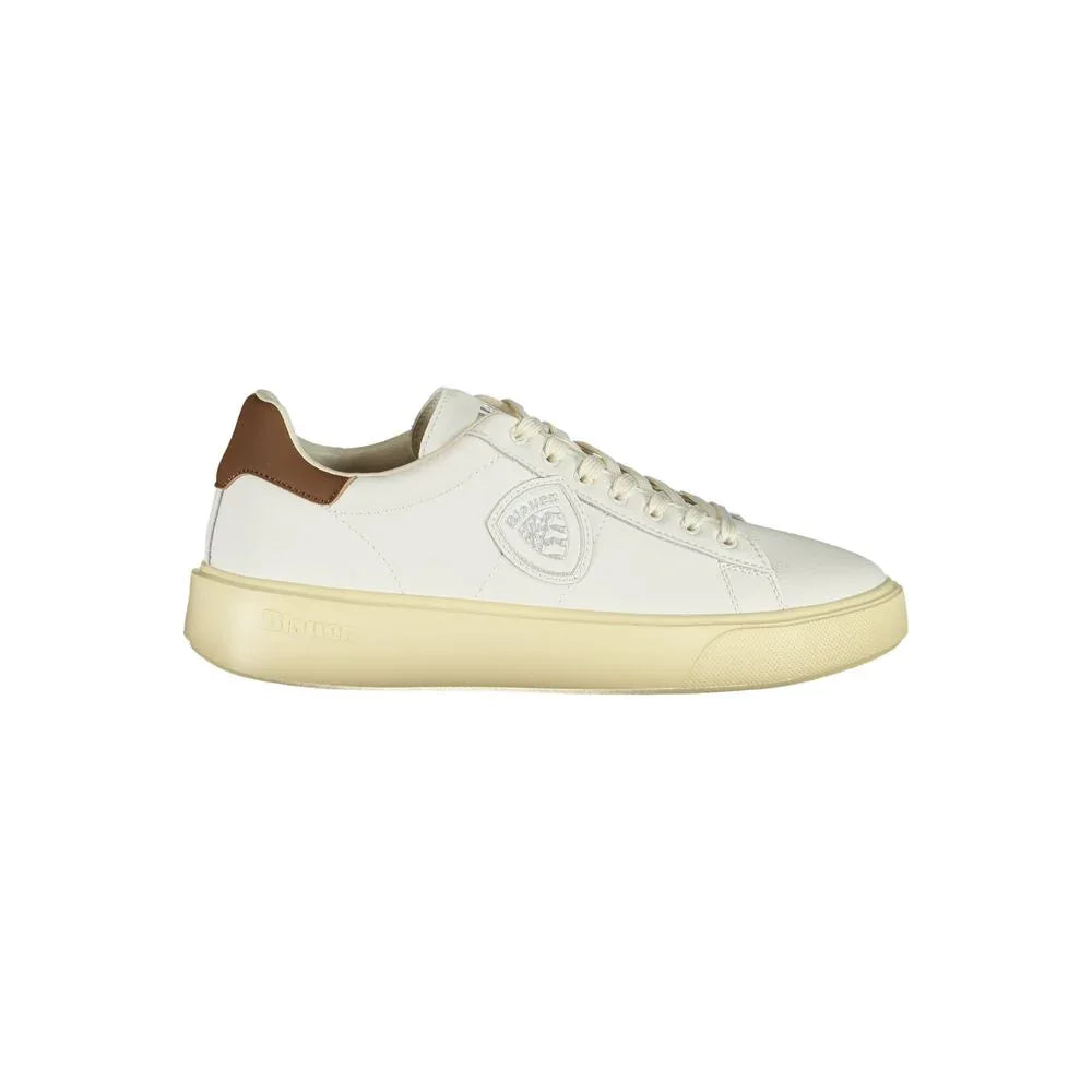 Blauer White Polyurethane Men Sneaker - Zeiniez