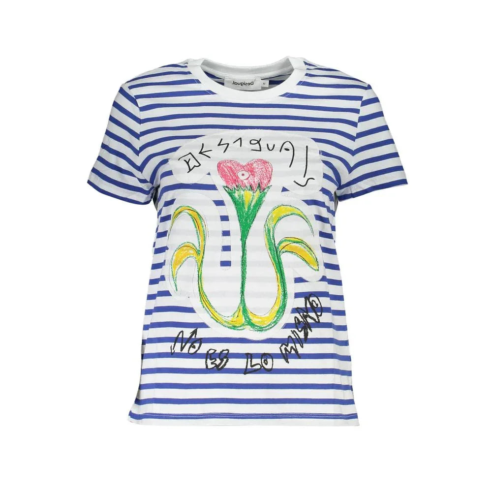 Desigual Blu Cotton Women T-Shirt - Zeiniez