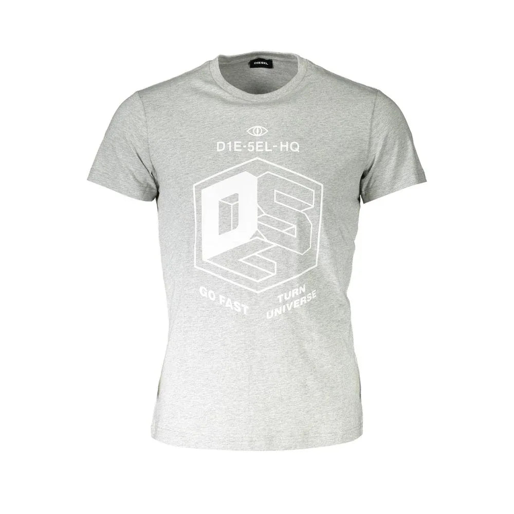 Diesel Grigio Cotton Men T-Shirt - Zeiniez