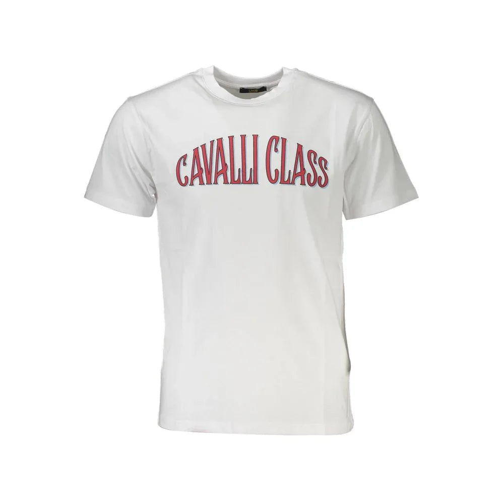 Cavalli Class White Cotton Men T-Shirt - Zeiniez
