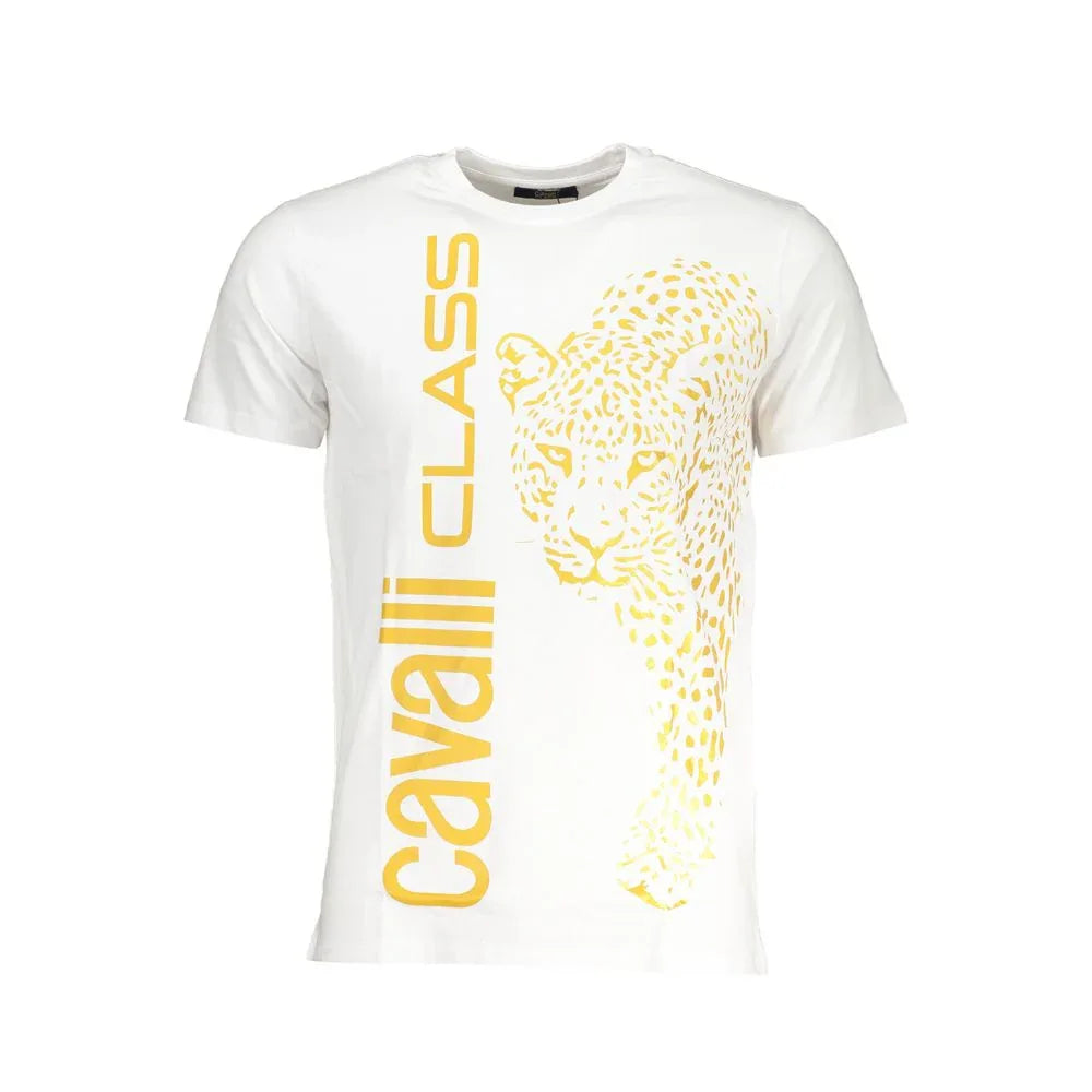 Cavalli Class Bianco Cotton Men T-Shirt - Zeiniez