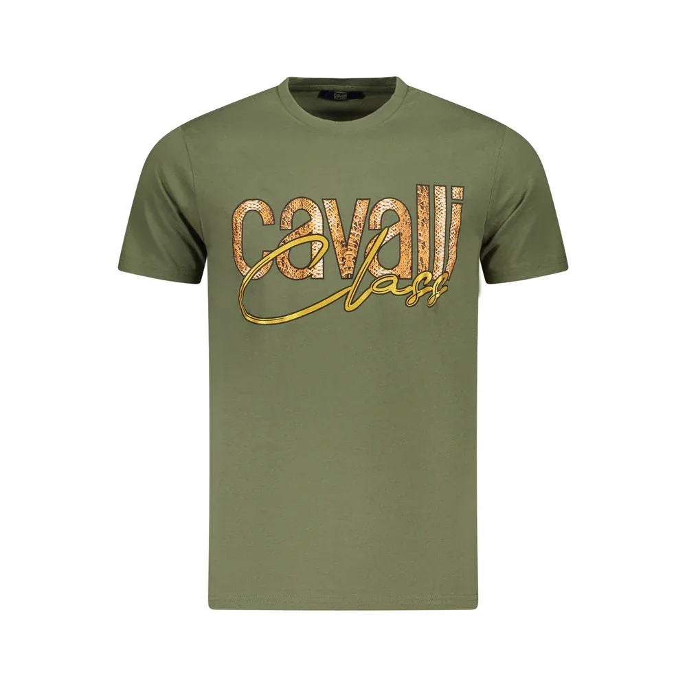 Cavalli Class Verde Cotton Men T-Shirt - Zeiniez
