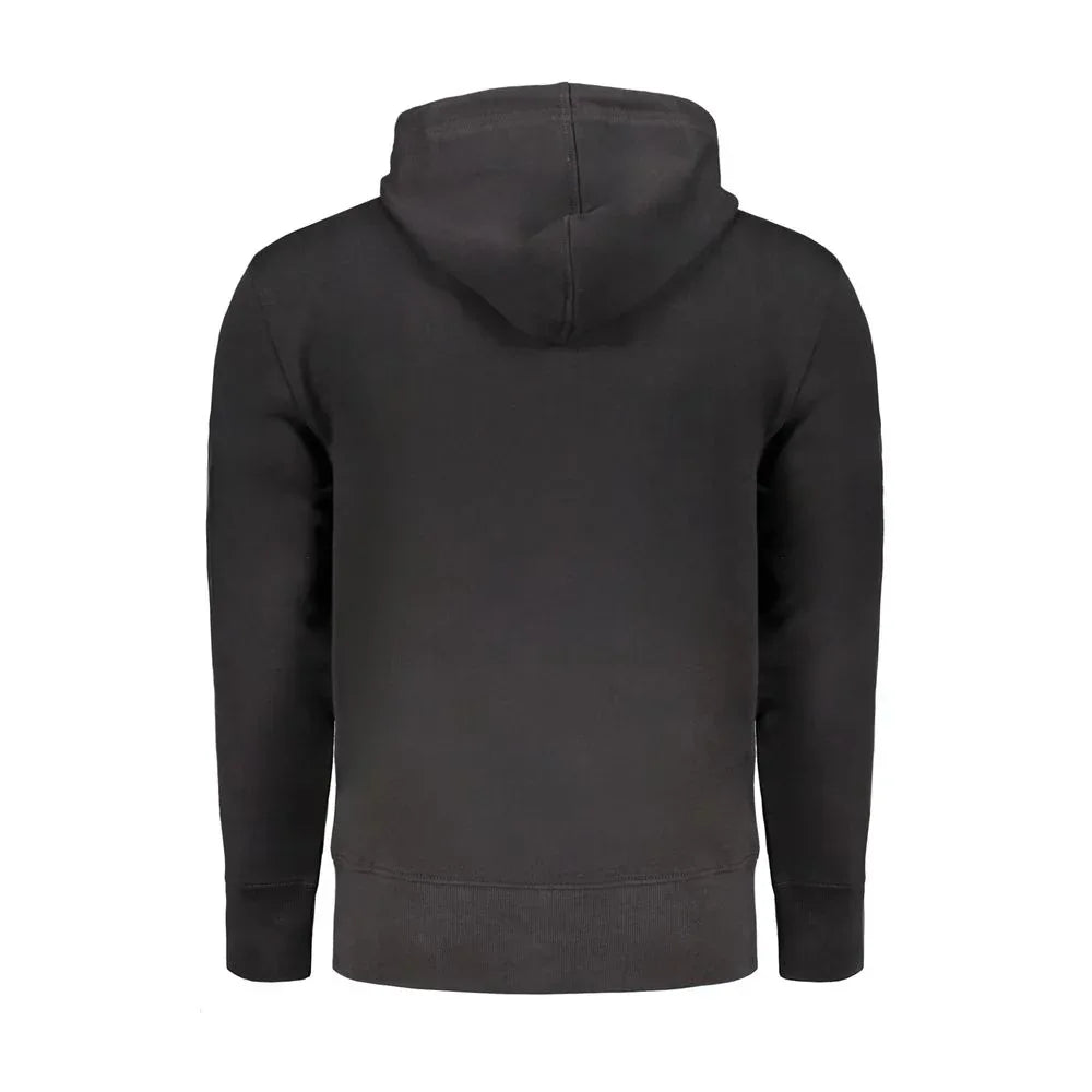 Calvin Klein Black Cotton Men Sweater with Hood and Central Pockets - Zeiniez