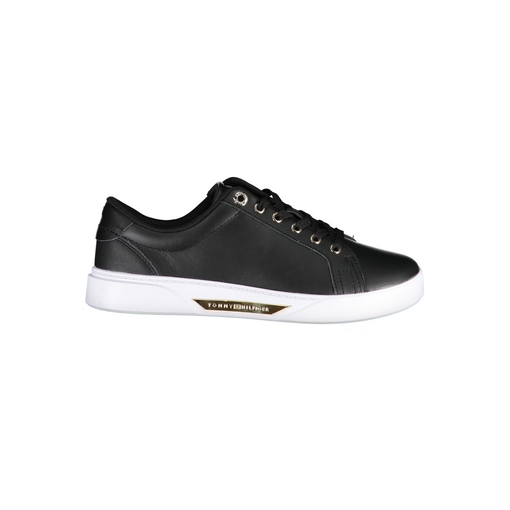 Tommy Hilfiger Black Leather Women Sneaker - Zeiniez
