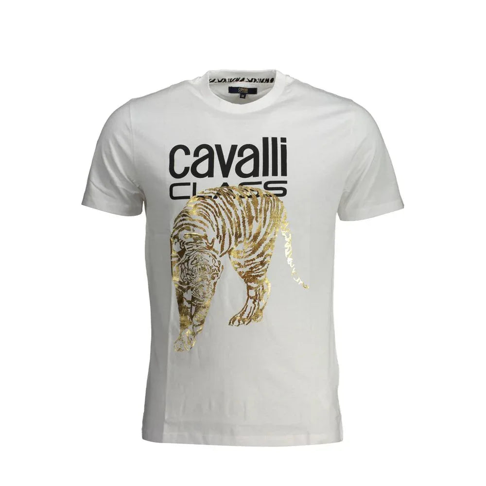 Cavalli Class Bianco Cotton Men T-Shirt - Zeiniez