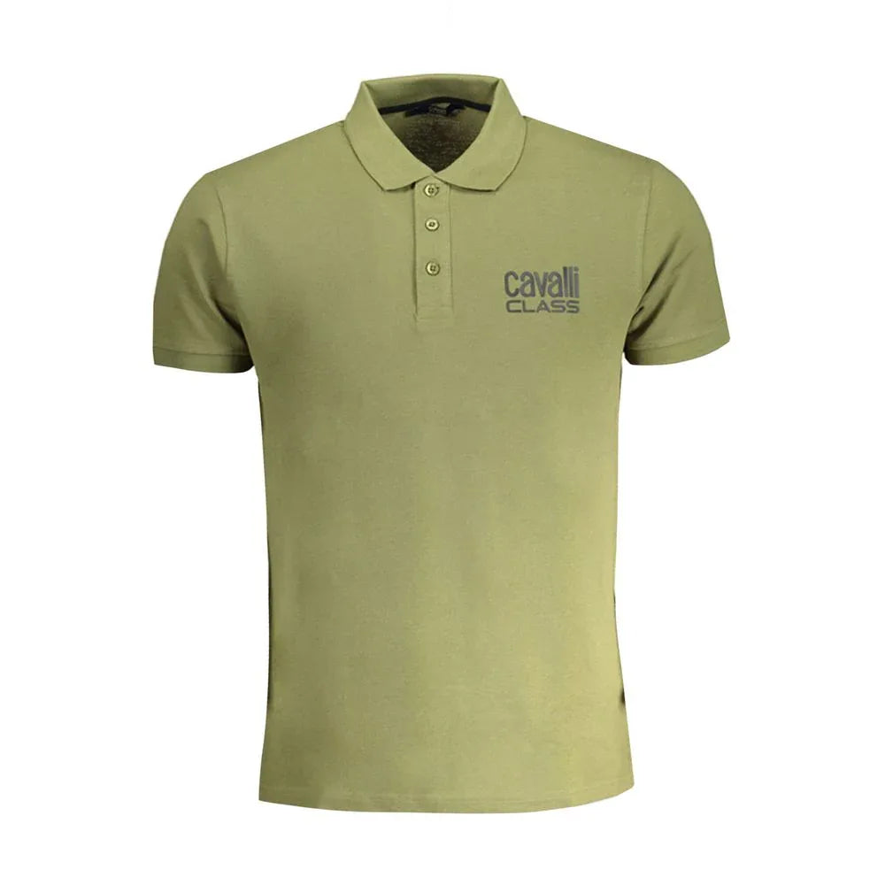 Cavalli Class Verde Cotton Men Polo Shirt - Zeiniez
