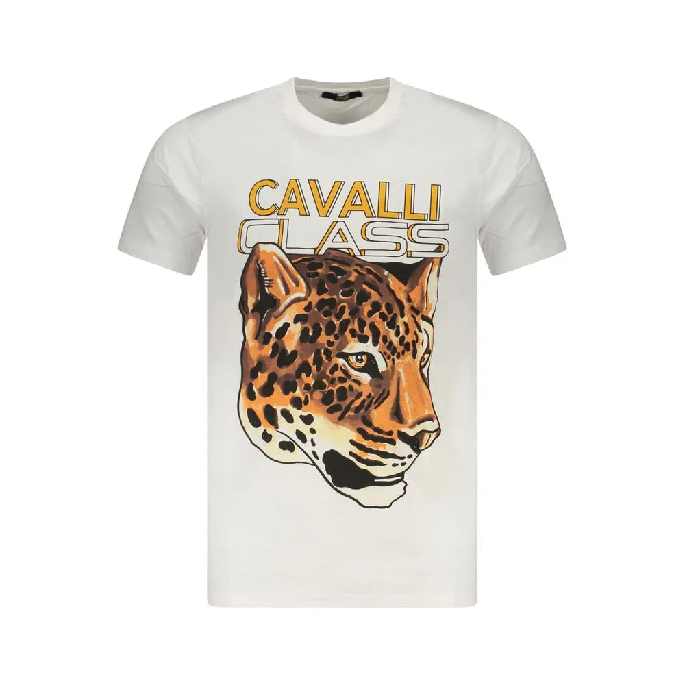 Cavalli Class Bianco Cotton Men T-Shirt - Zeiniez