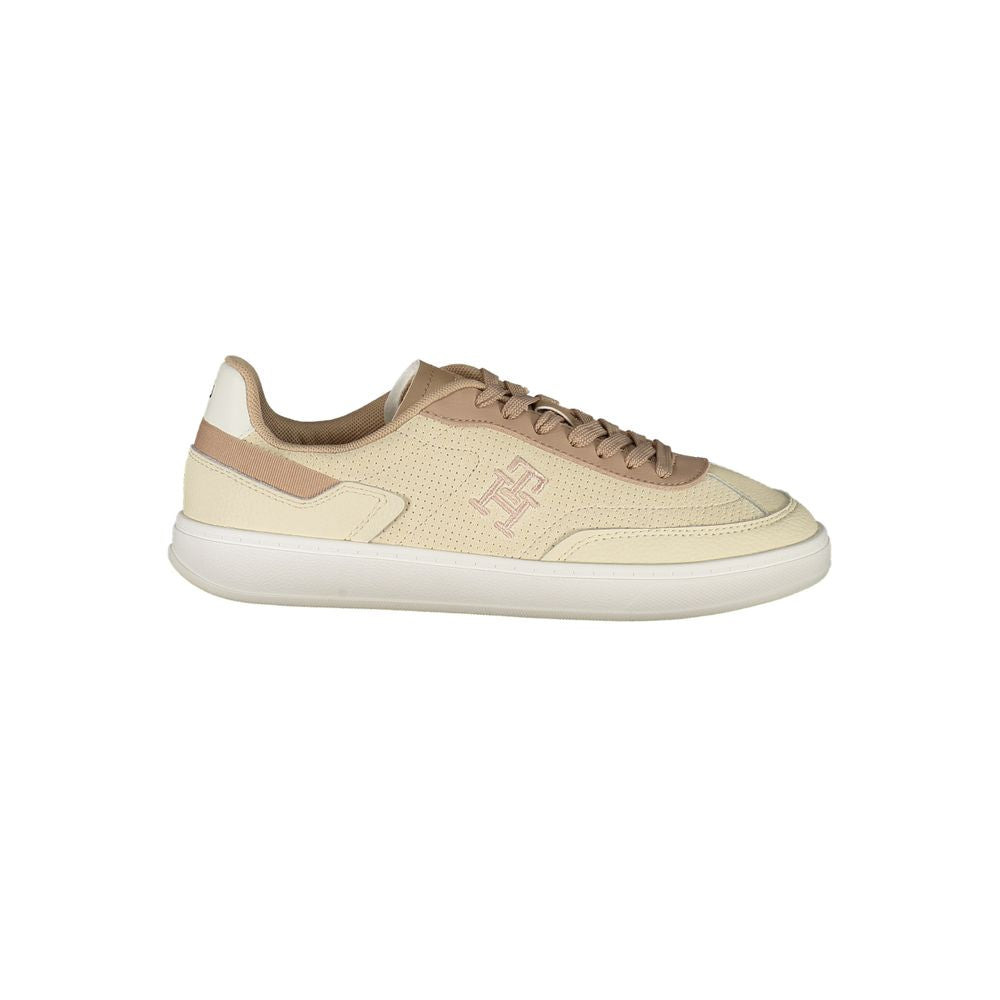 Tommy Hilfiger Beige Leather Women Sneaker - Zeiniez
