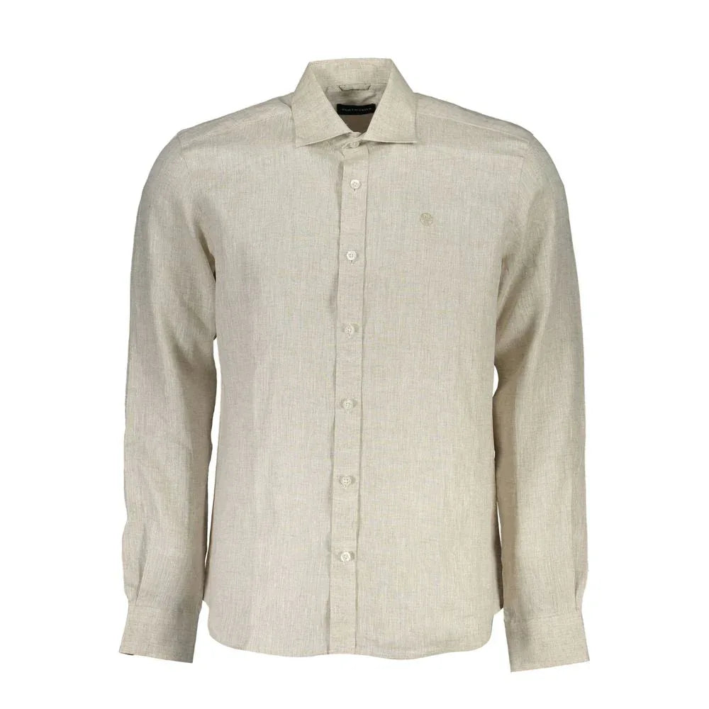 North Sails Beige Linen Men Shirt - Zeiniez