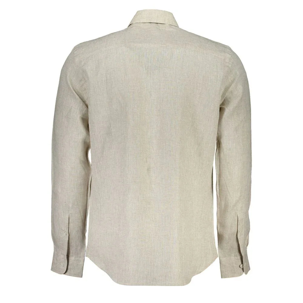 North Sails Beige Linen Men Shirt - Zeiniez