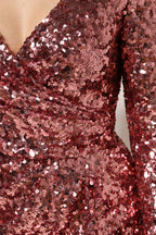 Dolce & Gabbana Pink Sequin Statement Nylon Midi V-Neck Dress - Zeiniez