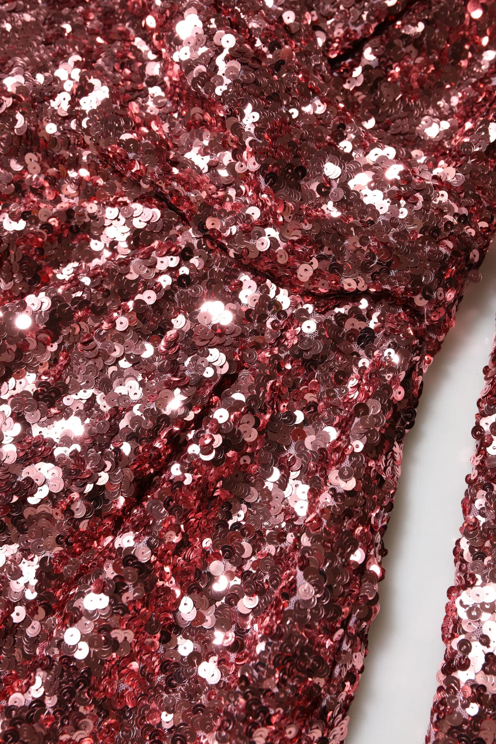 Dolce & Gabbana Pink Sequin Statement Nylon Midi V-Neck Dress - Zeiniez