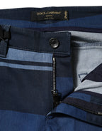 Dolce & Gabbana Blue Striped Cotton Stretch Denim Jeans - Zeiniez
