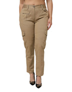 Dolce & Gabbana Brown Cotton Cargo Tapered Pants - Zeiniez