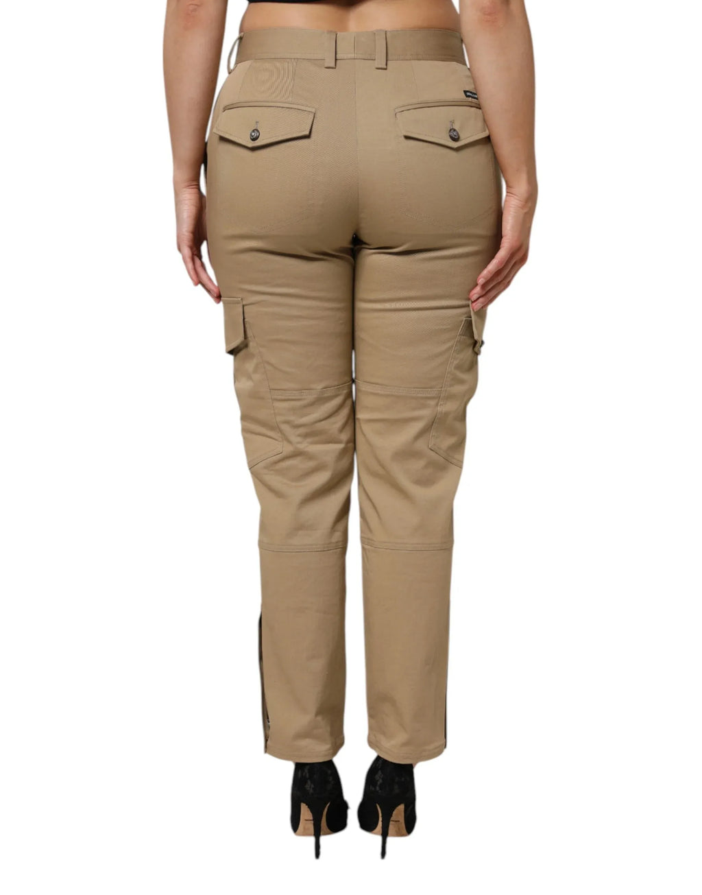 Dolce & Gabbana Brown Cotton Cargo Tapered Pants - Zeiniez