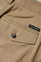 Dolce & Gabbana Brown Cotton Cargo Tapered Pants - Zeiniez