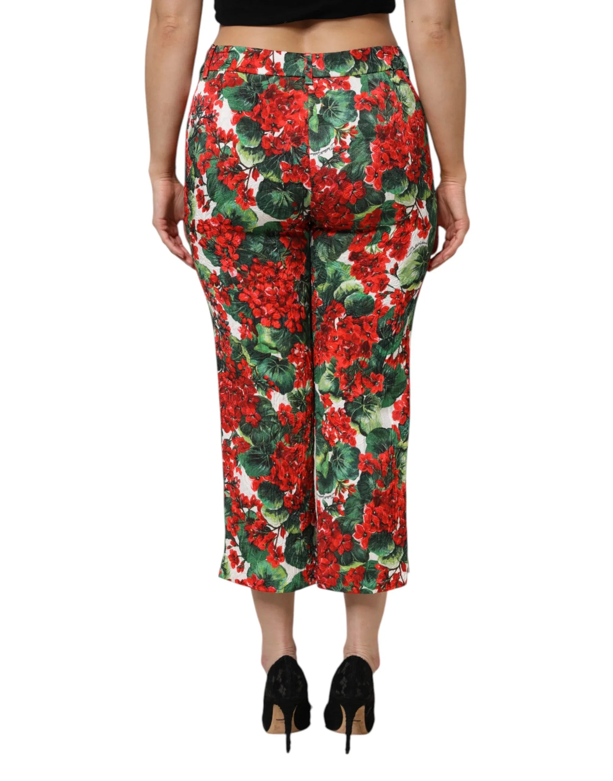 Dolce & Gabbana Multicolor Floral Print Cropped Pants - Zeiniez