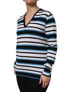 Dolce & Gabbana Multicolor Stripes Long Sleeves V-neck Top - Zeiniez