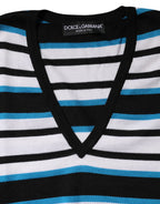 Dolce & Gabbana Multicolor Stripes Long Sleeves V-neck Top - Zeiniez