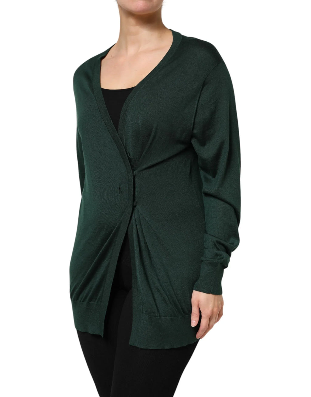 Dolce & Gabbana Dark Green Cashmere Silk Cardigan Sweater - Zeiniez